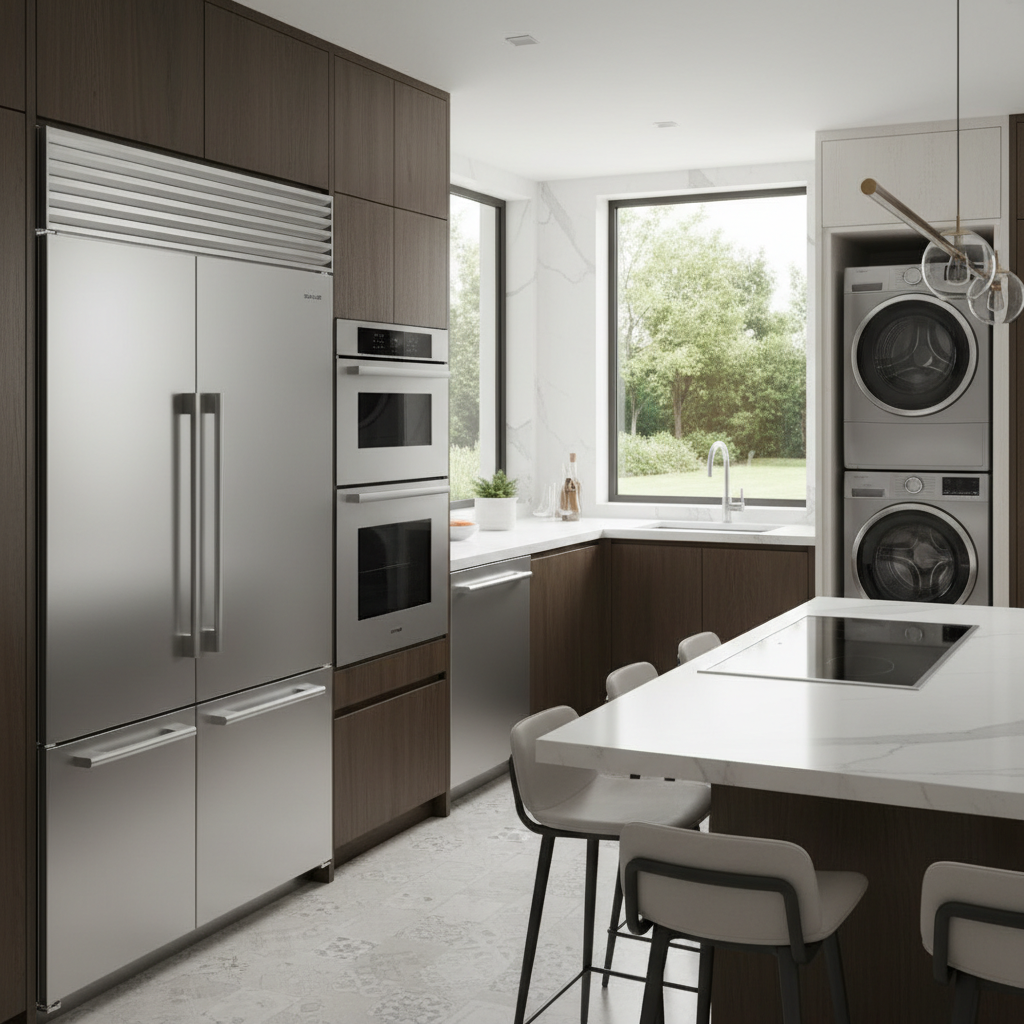 Premium Miele-style appliance suite in a luxury home